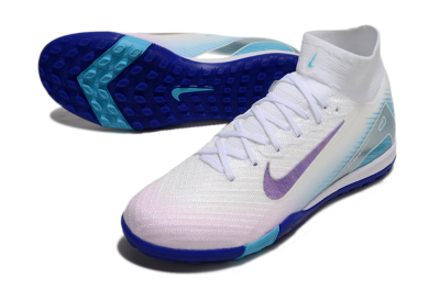 Unisex Nike Air Zoom Mercurial Superfly 10 Elite TF Football Shoes - White/Purple/Blue