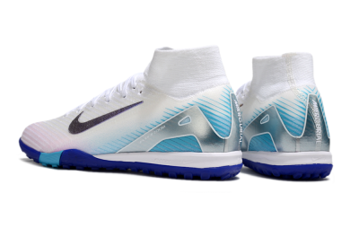 Unisex Nike Air Zoom Mercurial Superfly 10 Elite TF Football Shoes - White/Purple/Blue