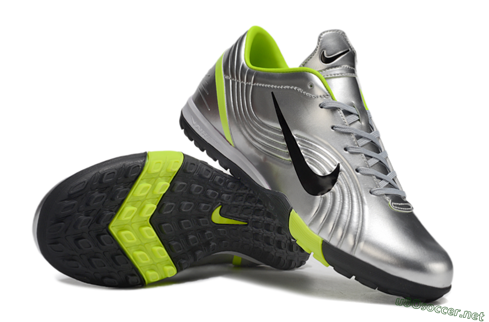 Unisex Nike Zoom Mercurial Vapor 1 Rgn SE TF Football Shoes - Silver/Black/Yellow 1