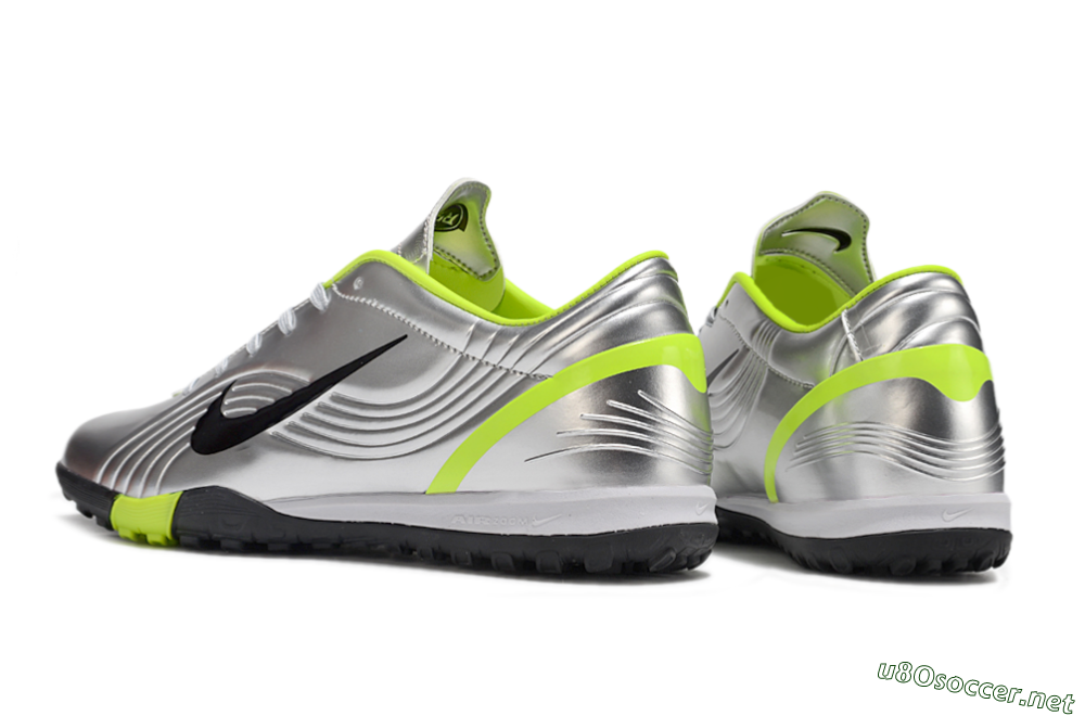 Unisex Nike Zoom Mercurial Vapor 1 Rgn SE TF Football Shoes - Silver/Black/Yellow 4
