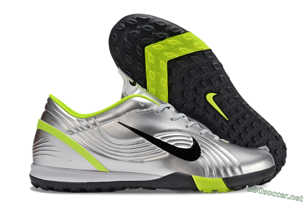 Unisex Nike Zoom Mercurial Vapor 1 Rgn SE TF Football Shoes - Silver/Black/Yellow 2