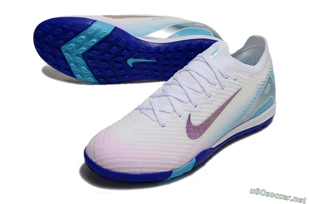 Unisex Nike Air Zoom Mercurial Vapor 16 Elite TF Football Shoes - White/Purple/Blue 3