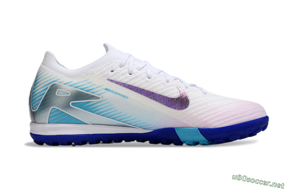 Unisex Nike Air Zoom Mercurial Vapor 16 Elite TF Football Shoes - White/Purple/Blue 5