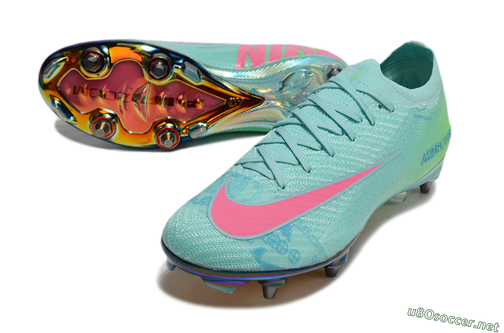 Men's Nike Air Zoom Mercurial Vapor 16 Elite SG Football Boots - Jade/Pink/Gold 3