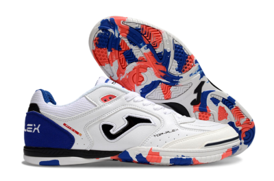 Men's Joma Top Flex IC Football Shoes - White/Red/Blue