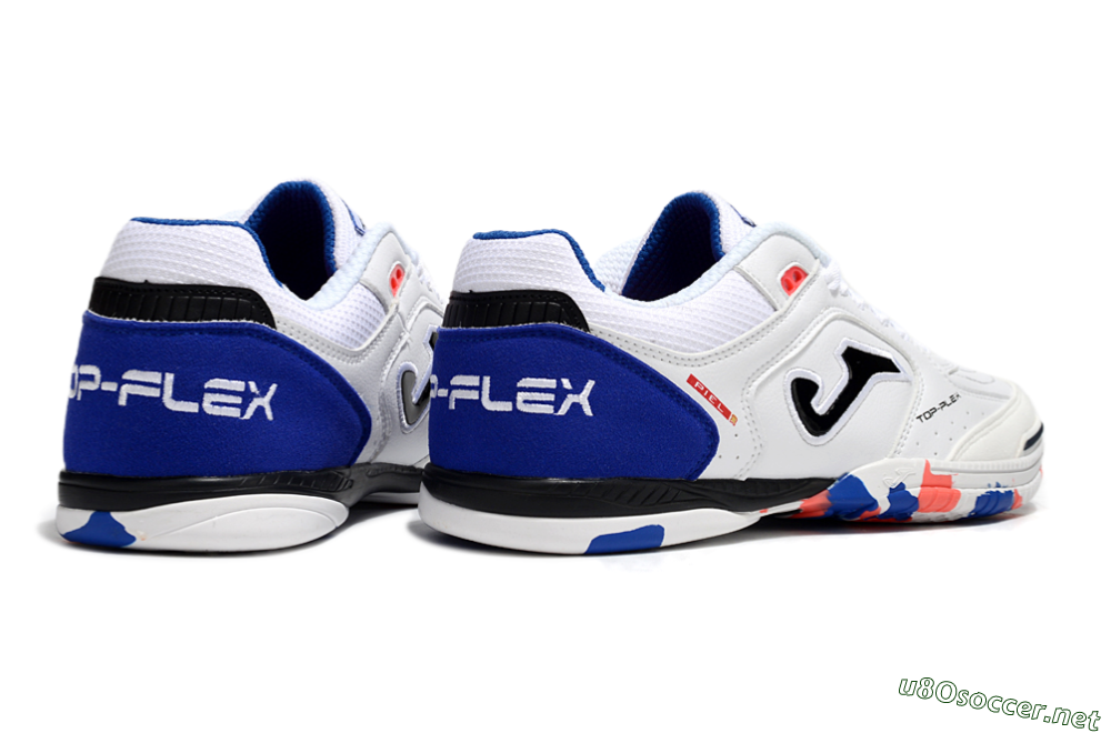Men's Joma Top Flex IC Football Shoes - White/Red/Blue 6