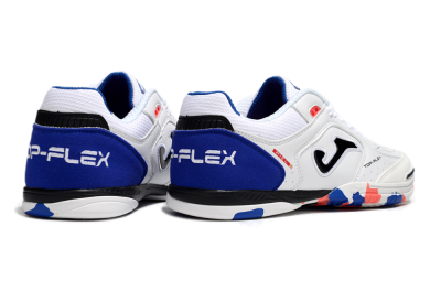 Men's Joma Top Flex IC Football Shoes - White/Red/Blue