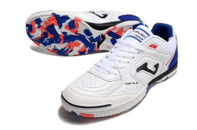 Men's Joma Top Flex IC Football Shoes - White/Red/Blue