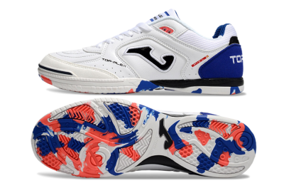 Men's Joma Top Flex IC Football Shoes - White/Red/Blue
