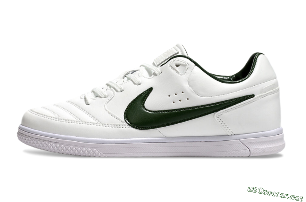Men's Nike Street Gato IC Football Shoes - White/Green 0