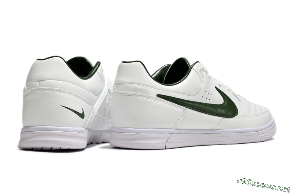 Men's Nike Street Gato IC Football Shoes - White/Green 6