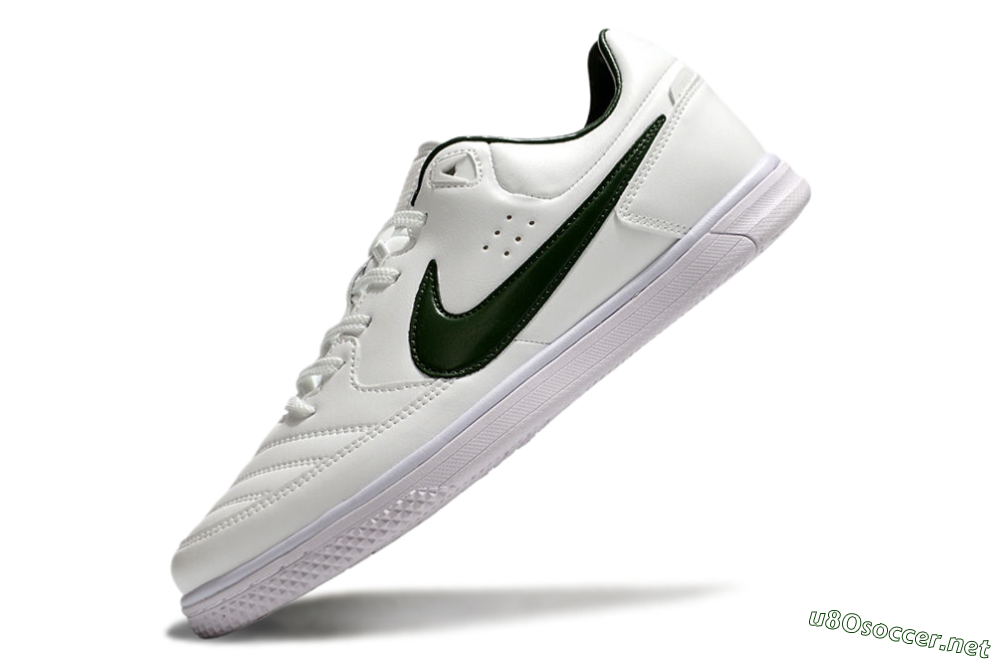 Men's Nike Street Gato IC Football Shoes - White/Green 5