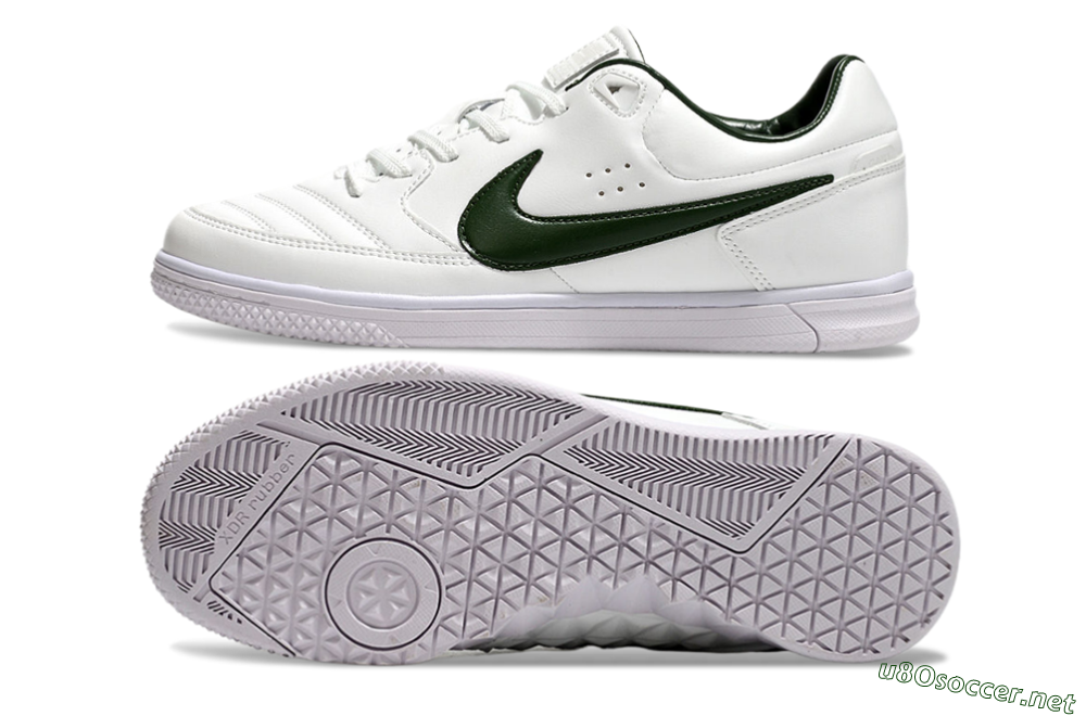 Men's Nike Street Gato IC Football Shoes - White/Green 1