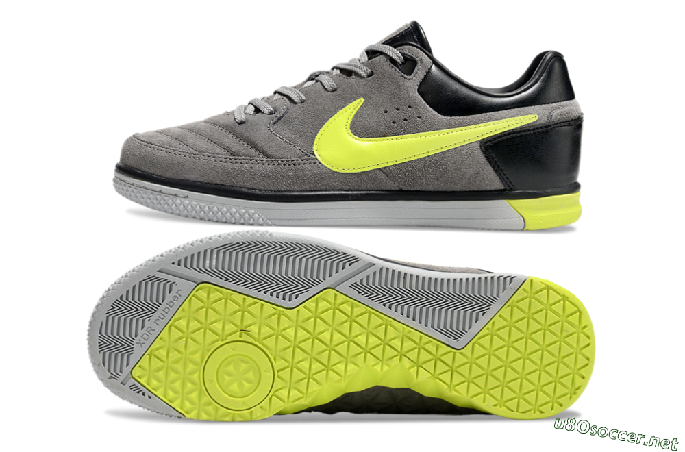Men's Nike Street Gato IC Football Shoes - Grey/Yellow/Black 1