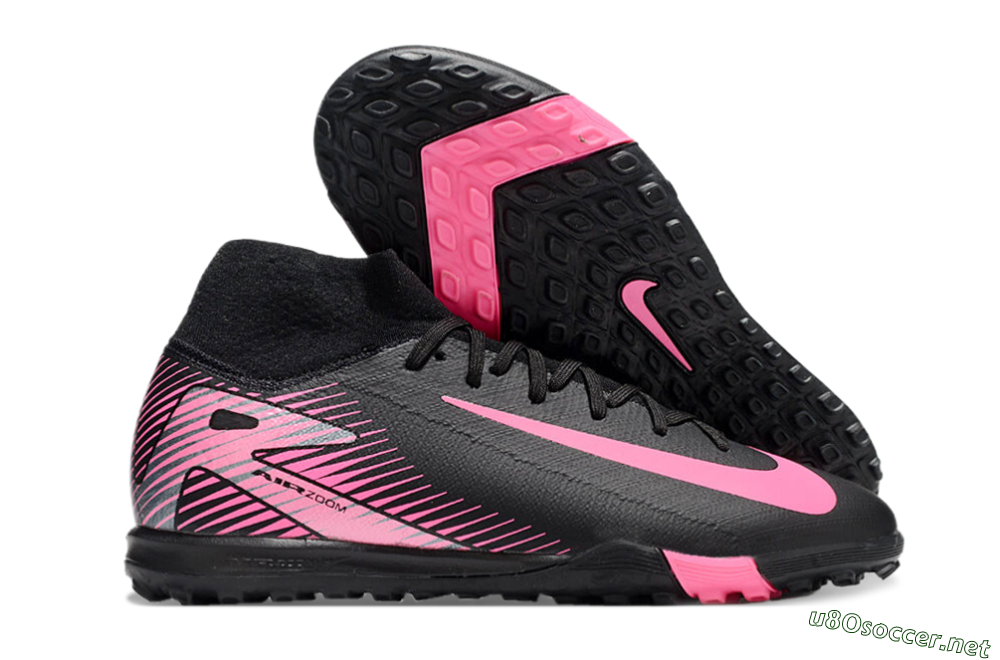 Men's Nike Air Zoom Mercurial Superfly 10 Elite TF Football Shoes - Black/Pink 2