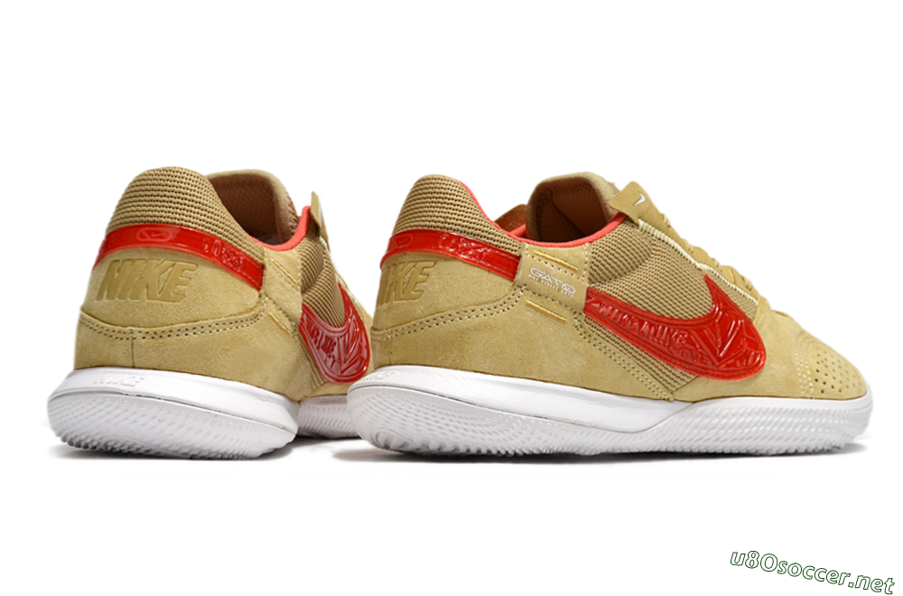 Men's Nike Street Gato IC Football Shoes - Khaki/Red/White 6