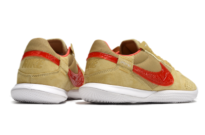 Men's Nike Street Gato IC Football Shoes - Khaki/Red/White