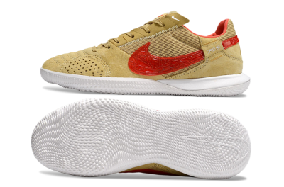 Men's Nike Street Gato IC Football Shoes - Khaki/Red/White