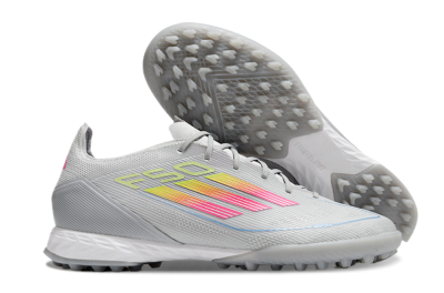 Men's Adidas F50 Pro TF Football Shoes - Grey/Gold/Pink
