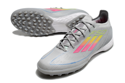 Men's Adidas F50 Pro TF Football Shoes - Grey/Gold/Pink
