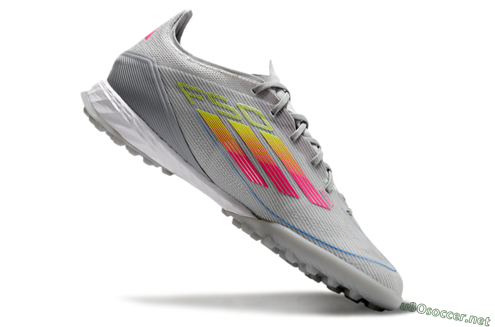 Men's Adidas F50 Pro TF Football Shoes - Grey/Gold/Pink 4