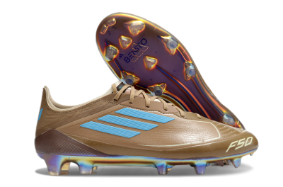 Men's Messi x Adidas F50 Elite FG Football Boots - Brown/White/Blue