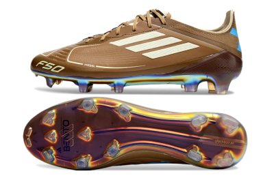 Men's Messi x Adidas F50 Elite FG Football Boots - Brown/White/Blue