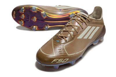 Men's Messi x Adidas F50 Elite FG Football Boots - Brown/White/Blue