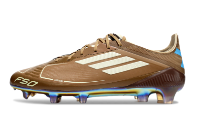 Men's Messi x Adidas F50 Elite FG Football Boots - Brown/White/Blue