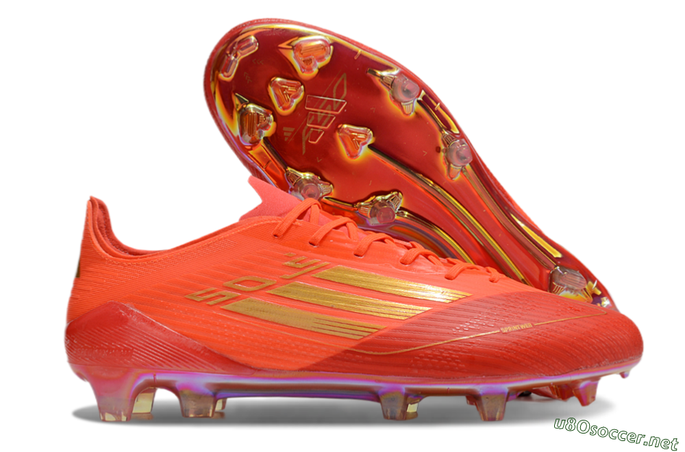 Men's Adidas F50 Elite FG Football Boots - Red/Gold 2