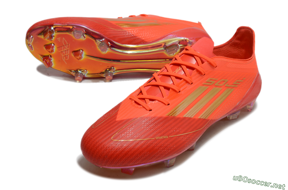 Men's Adidas F50 Elite FG Football Boots - Red/Gold 3