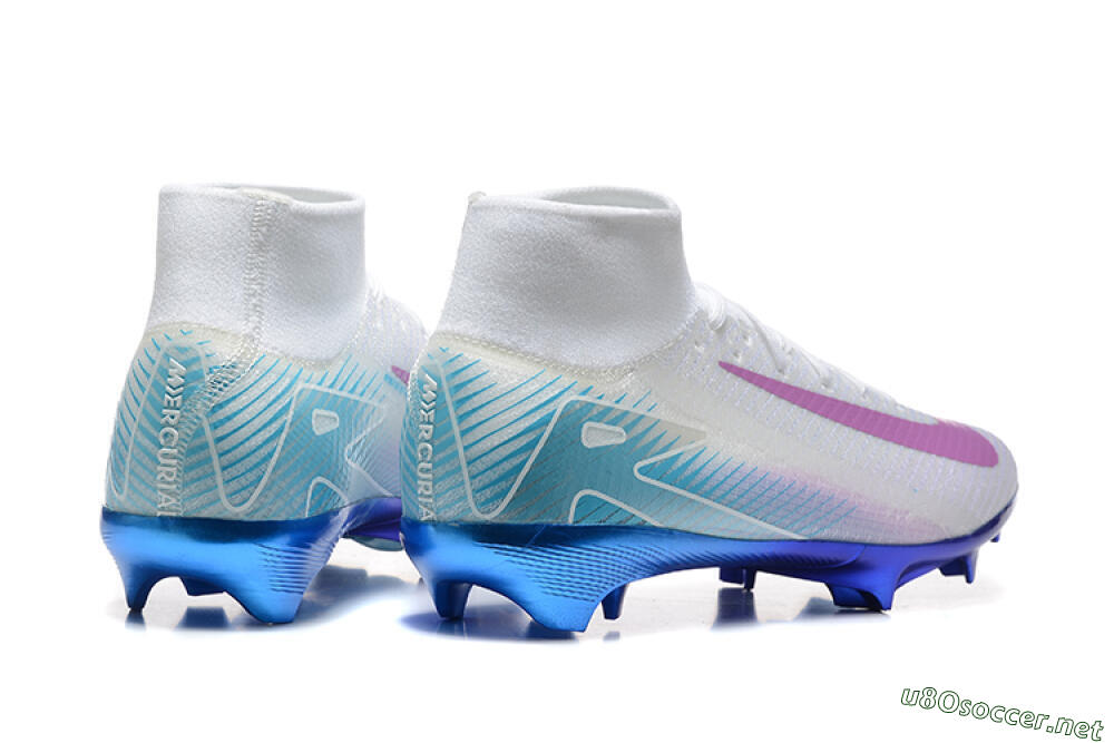 Men's Nike Air Zoom Mercurial Superfly 10 Elite FG Football Boots - White/Purple/Blue 9