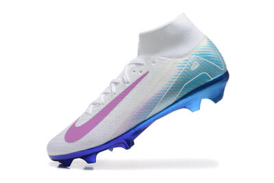 Men's Nike Air Zoom Mercurial Superfly 10 Elite FG Football Boots - White/Purple/Blue