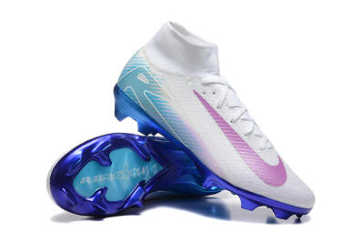 Men's Nike Air Zoom Mercurial Superfly 10 Elite FG Football Boots - White/Purple/Blue