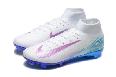 Men's Nike Air Zoom Mercurial Superfly 10 Elite FG Football Boots - White/Purple/Blue