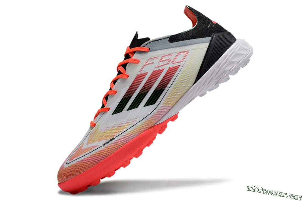 Men's Adidas F50 Elite TF Football Shoes - White/Red/Yellow 5