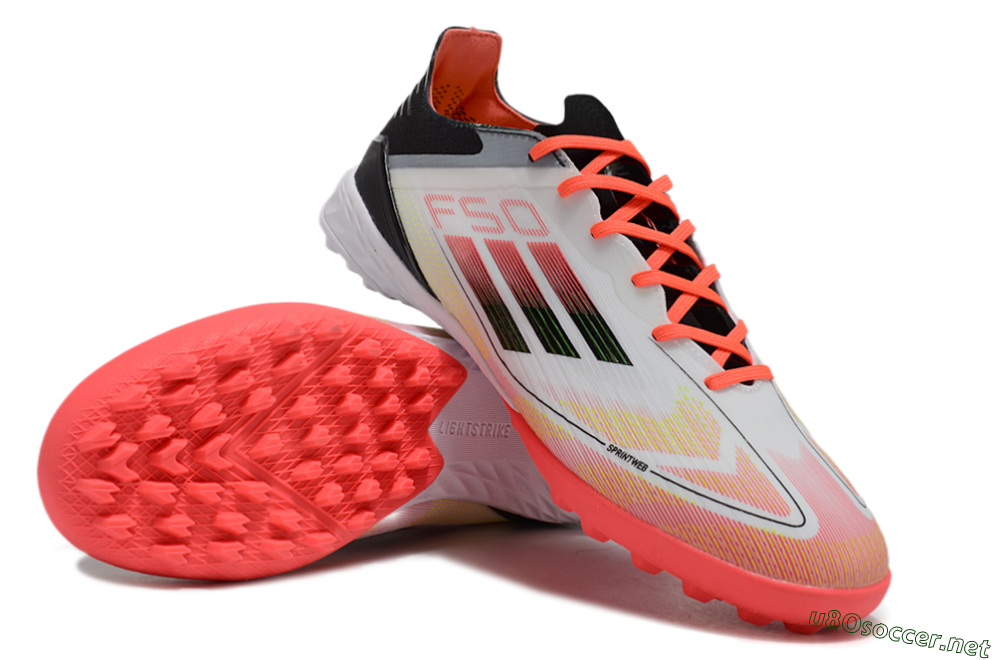Men's Adidas F50 Elite TF Football Shoes - White/Red/Yellow 3