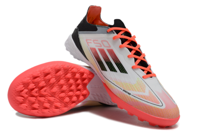 Men's Adidas F50 Elite TF Football Shoes - White/Red/Yellow