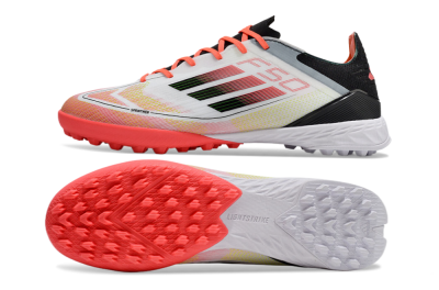 Men's Adidas F50 Elite TF Football Shoes - White/Red/Yellow