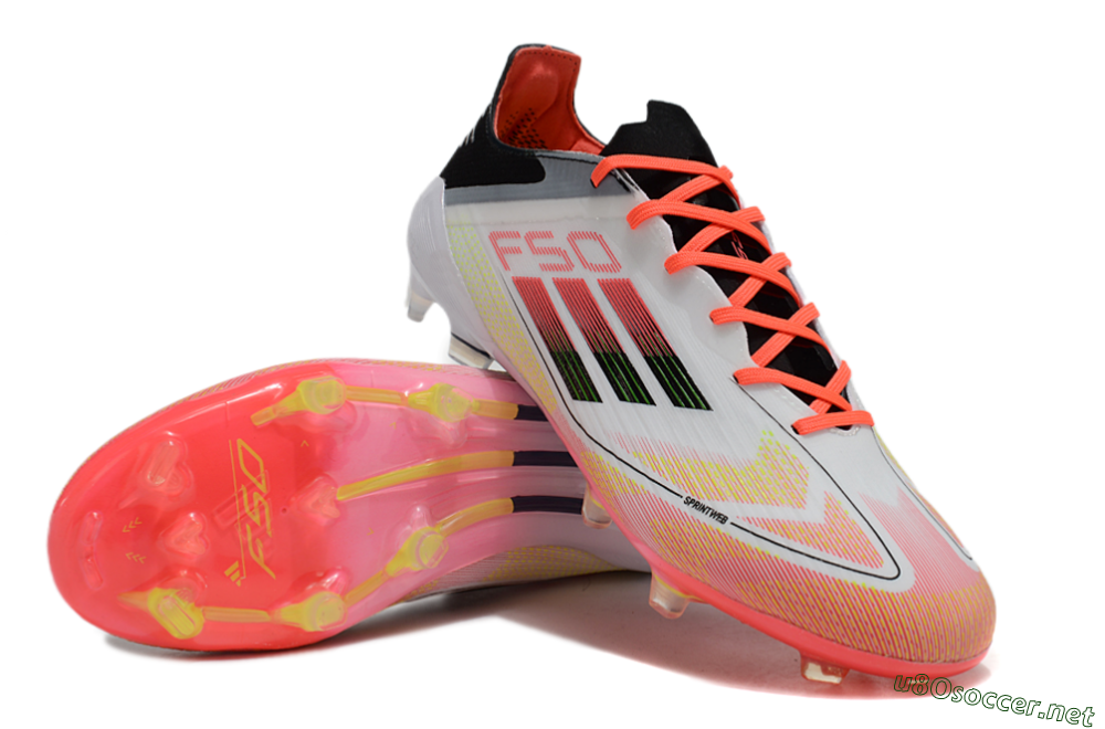 Men's Adidas F50 Elite FG Football Boots - White/Red/Yellow 3