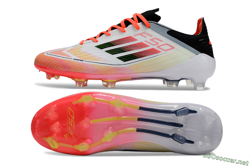 Men's Adidas F50 Elite FG Football Boots - White/Red/Yellow 1