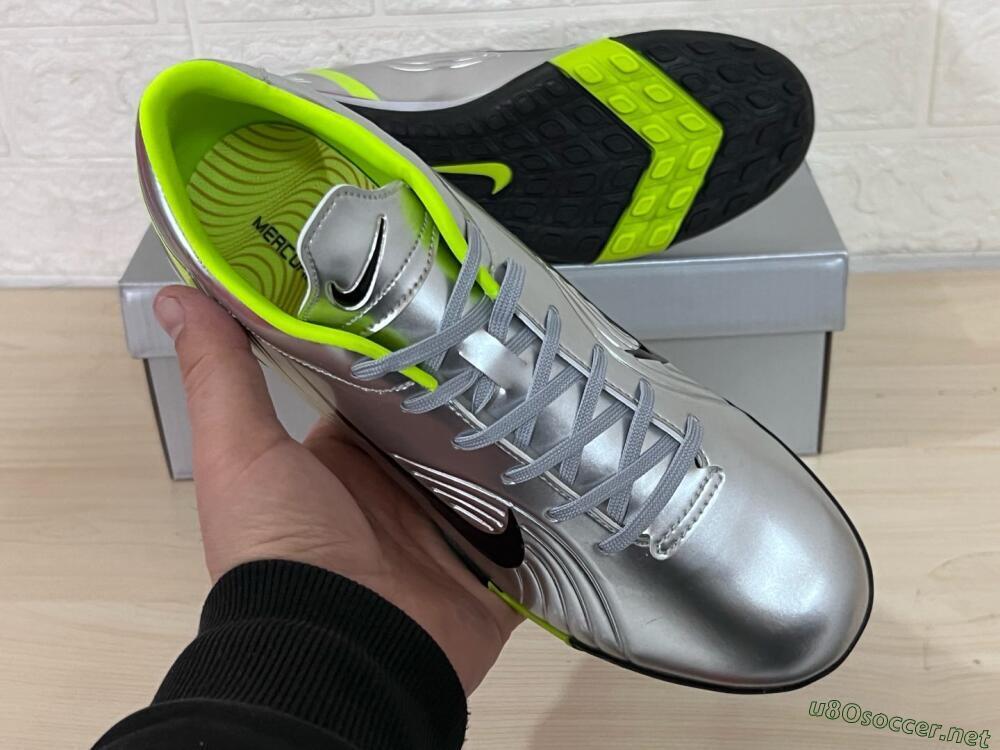 Unisex Nike Zoom Mercurial Vapor 1 Rgn SE TF Football Shoes - Silver/Black/Yellow