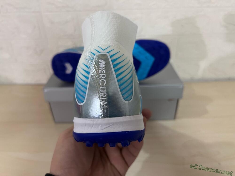 Unisex Nike Air Zoom Mercurial Superfly 10 Elite TF Football Shoes - White/Purple/Blue