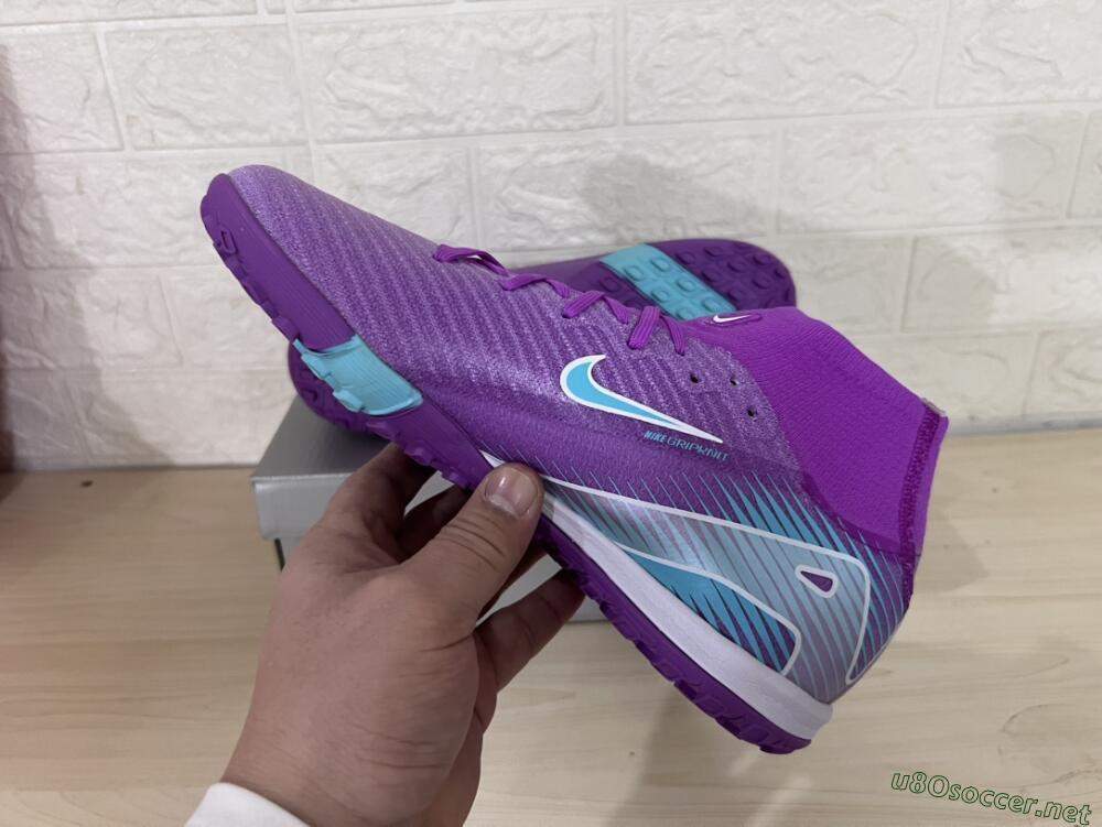 Unisex Nike Air Zoom Mercurial Superfly 10 Elite TF Football Shoes - Purple/Jade/White