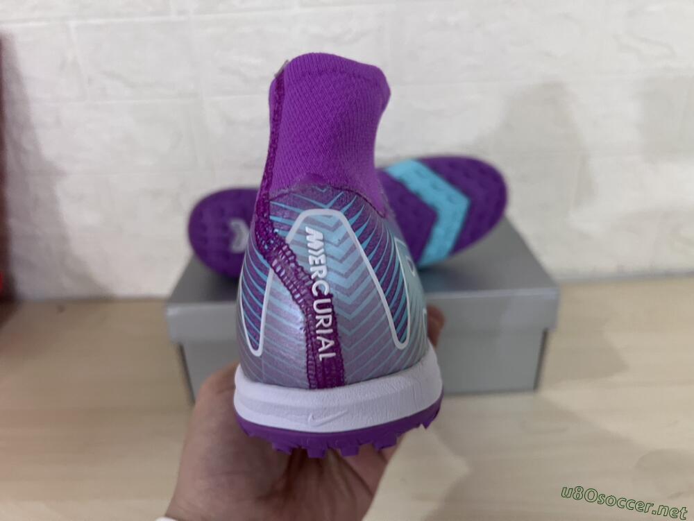 Unisex Nike Air Zoom Mercurial Superfly 10 Elite TF Football Shoes - Purple/Jade/White