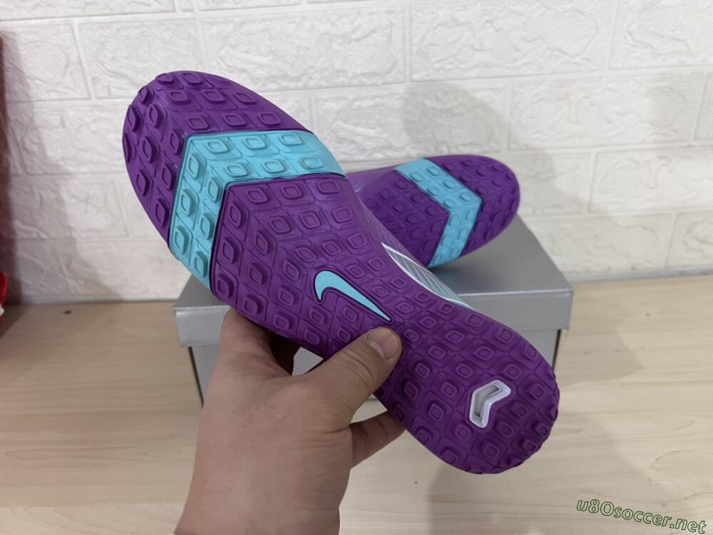 Unisex Nike Air Zoom Mercurial Superfly 10 Elite TF Football Shoes - Purple/Jade/White