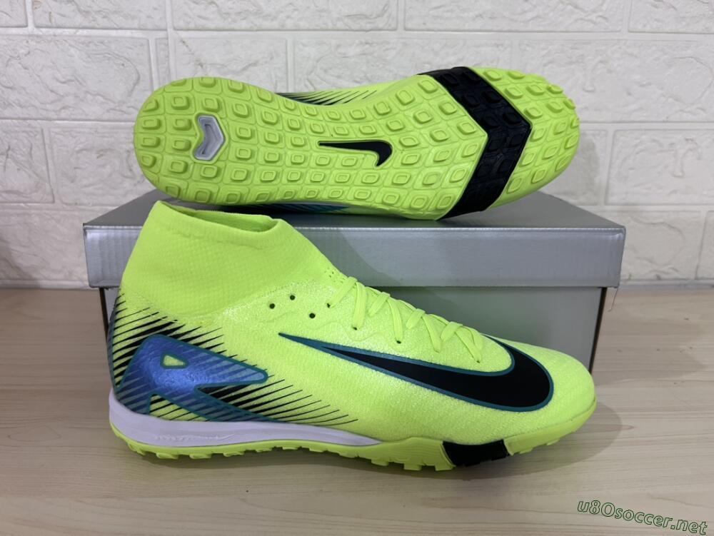 Unisex Nike Air Zoom Mercurial Superfly 10 Elite TF Football Shoes - Yellow/Black/Blue
