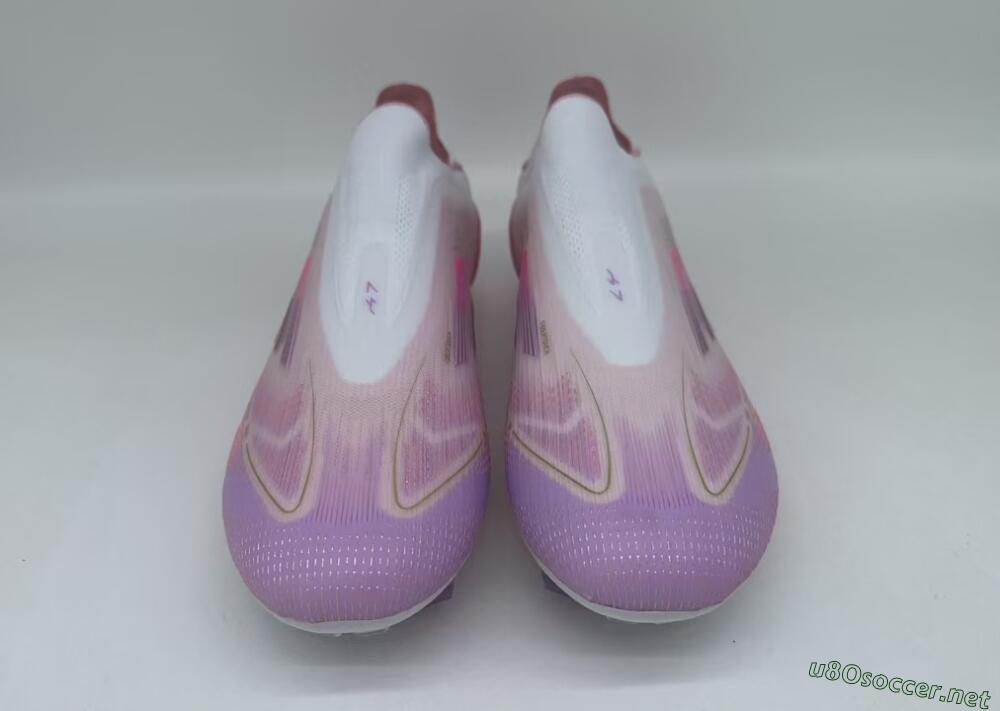 Men's Adidas F50 Elite Laceless FG Football Boots - White/Pink/Gold