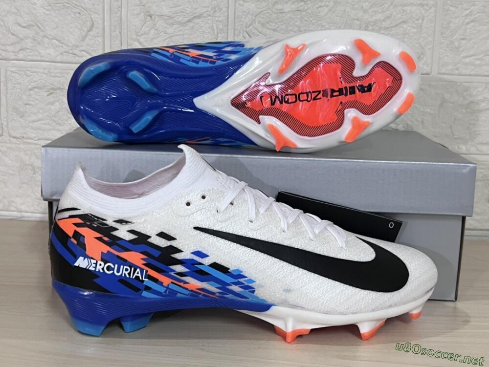 Unisex Nike Air Zoom Mercurial Vapor 16 Elite FG Football Boots - White/Black/Blue/Orange