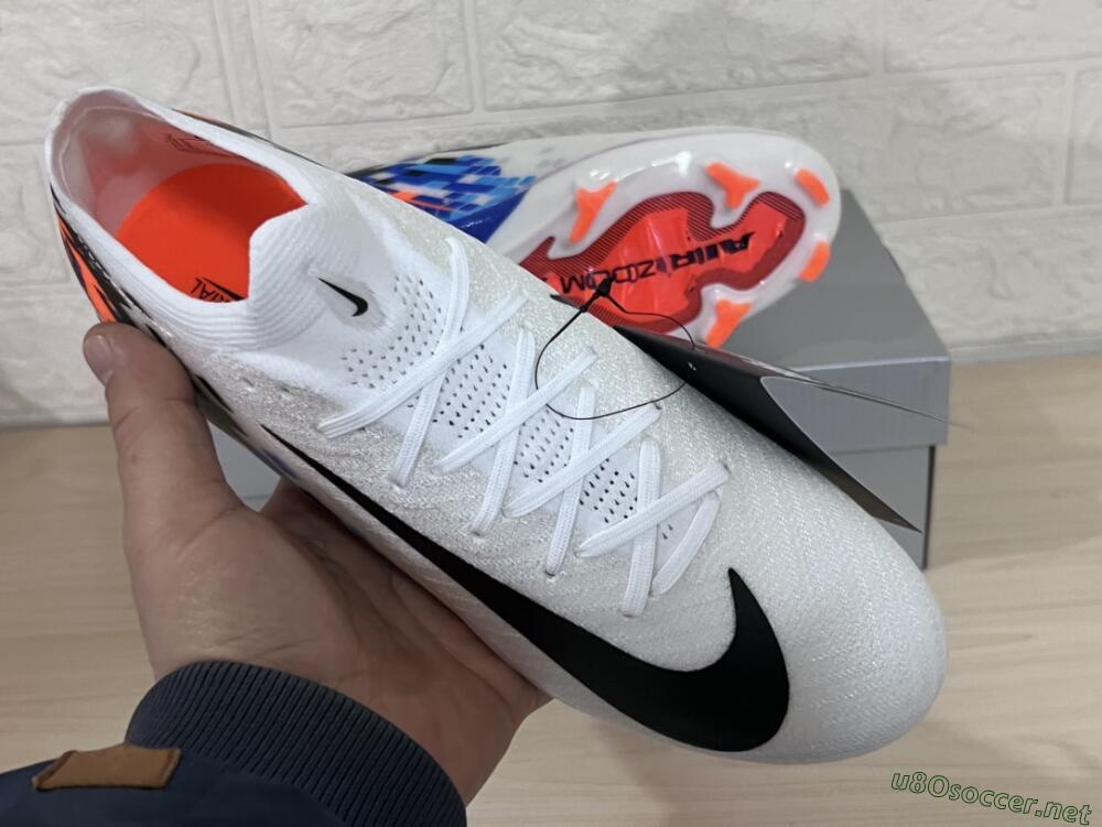 Unisex Nike Air Zoom Mercurial Vapor 16 Elite FG Football Boots - White/Black/Blue/Orange